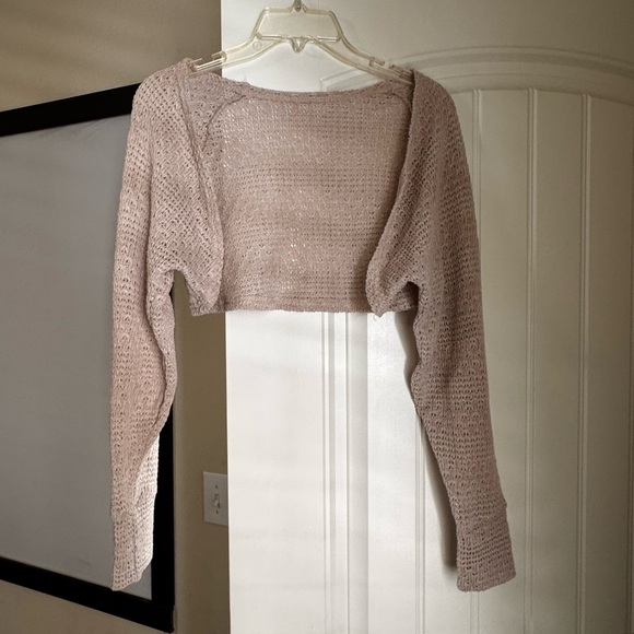 Sweaters - Cropped Cream Women's cardigan